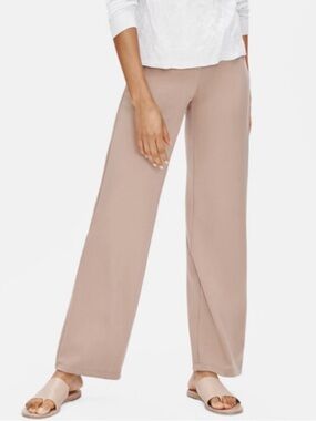 Eileen Fisher Flex Tencel Ponte Straight Pant in Tan (Small)
